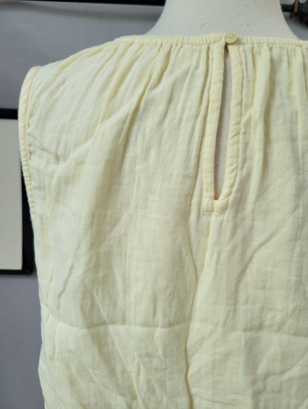 Pact Coastal Double Gauze Bubble Hem Top Butter Yellow M - Picture 6 of 13